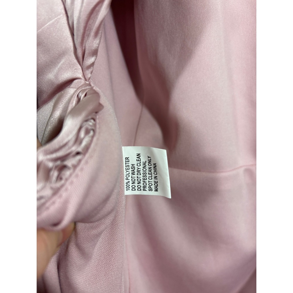Ieena for Mac Duggal 11642 SHK Blush Pink Satin Halter Gown Dress Womens 12 - Picture 6 of 12